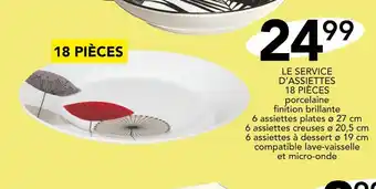 LE SERVICE D’ASSIETTES 18 PIÈCES