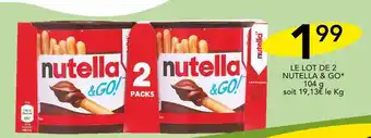 Stokomani NUTELLA LE LOT DE 2 NUTELLA & GO offre