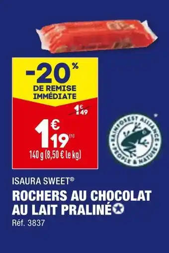 ALDI ISAURA SWEET ROCHERS AU CHOCOLAT AU LAIT PRALINÉ offre