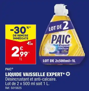 ALDI PAIC LIQUIDE VAISSELLE EXPERT offre