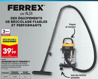 ALDI FERREX ASPIRATEUR EAU ET POUSSIÈRE offre