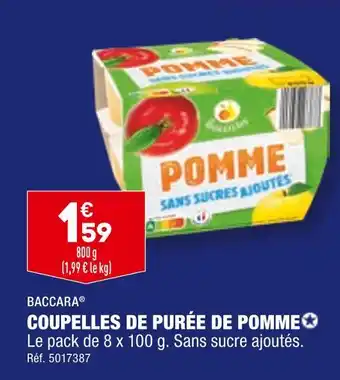 ALDI BACCARA COUPELLES DE PURÉE DE POMME offre