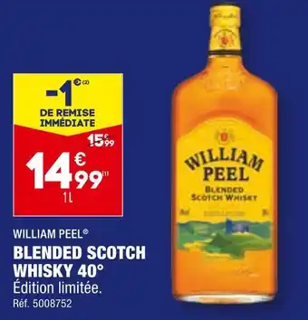 ALDI WILLIAM PEEL BLENDED SCOTCH WHISKY 40° offre