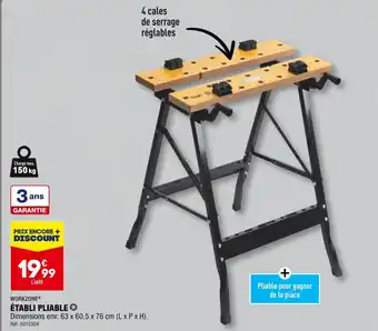 ALDI WORKZONE ÉTABLI PLIABLE offre