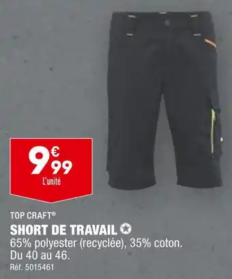 ALDI TOP CRAFT SHORT DE TRAVAIL offre