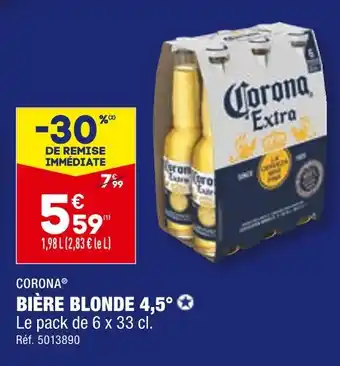 ALDI CORONA BIÈRE BLONDE 4,5° offre