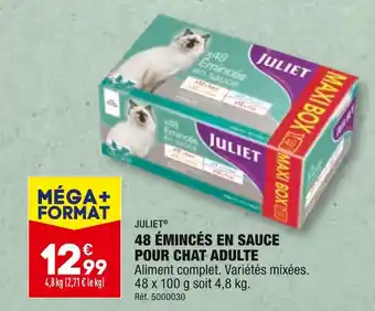 ALDI JULIET 48 ÉMINCÉS EN SAUCE POUR CHAT ADULTE offre