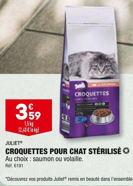 Promo JULIET CROQUETTES POUR CHAT STÉRILISÉ chez ALDI