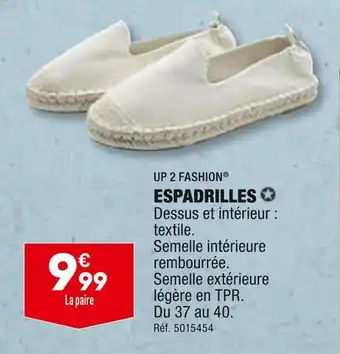 ALDI UP 2 FASHION ESPADRILLES offre