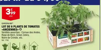 ALDI GARDENLINE LOT DE 6 PLANTS DE TOMATES ANCIENNES offre