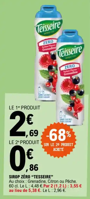 E.Leclerc SIROP ZÉRO “TESSEIRE" offre