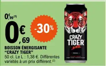 E.Leclerc BOISSON ÉNERGISANTE "CRAZY TIGER" offre