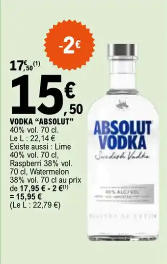 E.Leclerc VODKA "ABSOLUT" offre