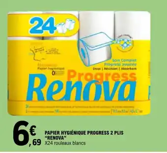 E.Leclerc PAPIER HYGIÉNIQUE PROGRESS 2 PLIS "RENOVA" offre