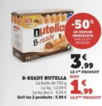 Super U B-READY NUTELLA offre