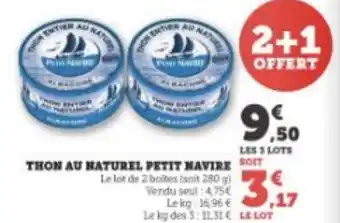 Super U THON AU NATUREL PETIT NAVIRE offre