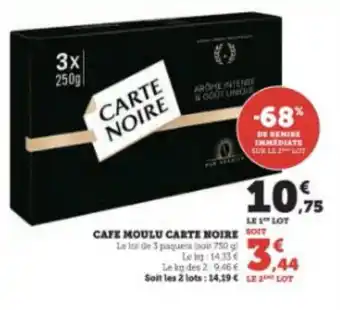 Super U CAFE MOULU CARTE NOIRE offre