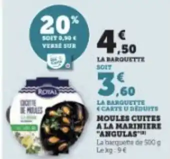 Super U MOULES CUITES A LA MARINIERE "ANGULAS offre