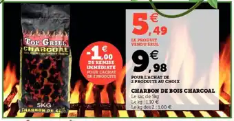 Hyper U CHARBON DE BOIS CHARCOAL offre