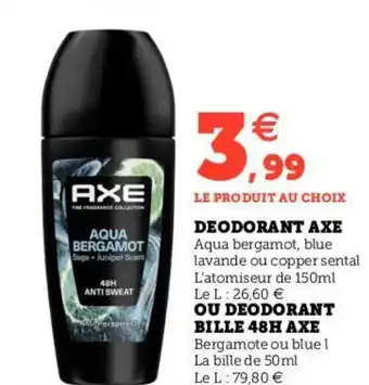 Hyper U DEODORANT AXE offre