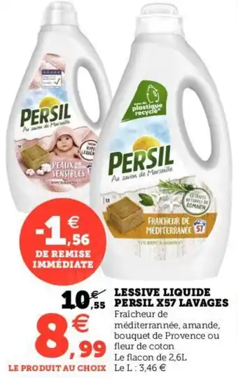 Hyper U LESSIVE LIQUIDE PERSIL X57 LAVAGES offre