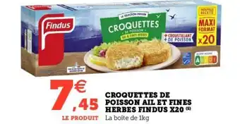 Hyper U CROQUETTES DE HERBES FINDUS X20 (5) offre