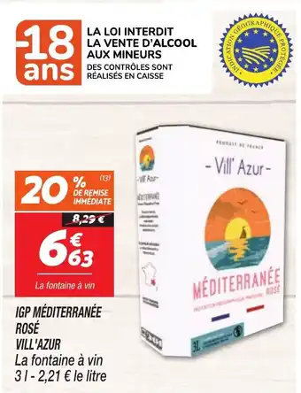 Netto IGP MÉDITERRANÉE ROSÉ VILL'AZUR offre