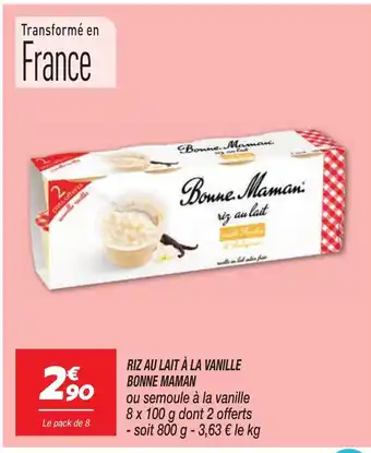 Netto RIZ AU LAIT À LA VANILLE BONNE MAMAN offre