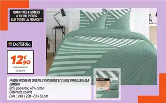 Netto PARURE HOUSSE DE COUETTE 2 PERSONNES ET 2 TAIES D'OREILLER LOLA DOMÉDIA offre