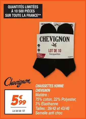 Netto CHAUSSETTES HOMME CHEVIGNON Matière : offre