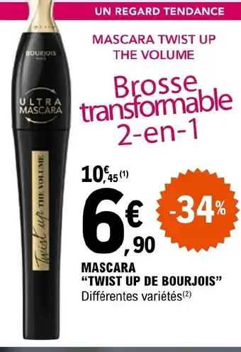 E.Leclerc MASCARA "TWIST UP DE BOURJOIS" Différentes variétés (2) offre