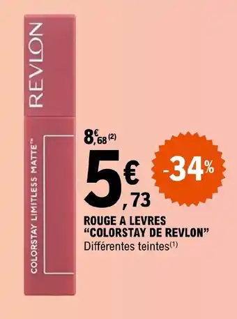 E.Leclerc ROUGE A LEVRES “COLORSTAY DE REVLON” offre