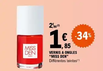 E.Leclerc VERNIS A ONGLES "MISS DEN" offre