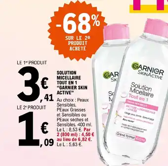 E.Leclerc SOLUTION MICELLAIRE TOUT EN 1 "GARNIER SKIN ACTIVE" offre