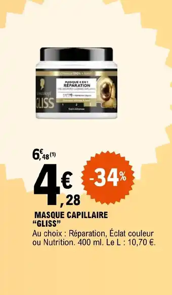 E.Leclerc MASQUE CAPILLAIRE "GLISS" offre