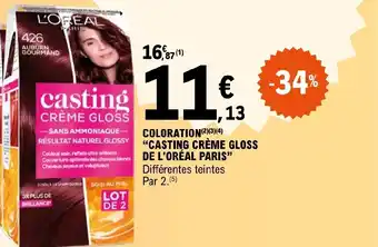 E.Leclerc COLORATION (2)(3)(4) "CASTING CRÈME GLOSS offre