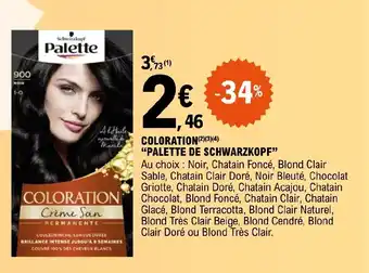 E.Leclerc COLORATION(2)(3)(4) "PALETTE DE SCHWARZKOPF" offre