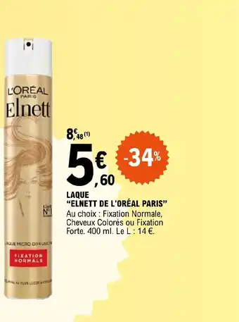 E.Leclerc LAQUE "ELNETT DE L'ORÉAL PARIS" offre