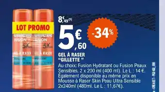 E.Leclerc GEL À RASER "GILLETTE " offre