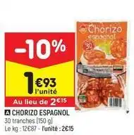 Leader Price Chorizo espagnol offre