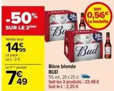 Carrefour Bud - bière blonde offre