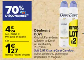 Carrefour Déodorant DOVE offre