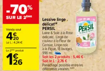 Carrefour Lessive linge délicat PERSIL offre