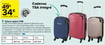 Carrefour Valises rigides STAR offre