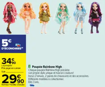 Carrefour Poupée rainbow high offre