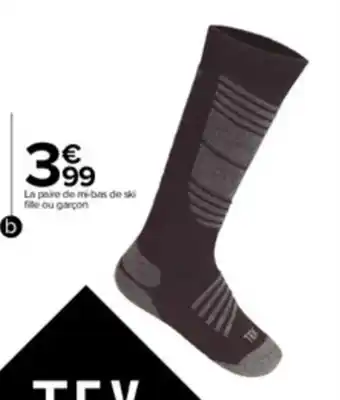 Carrefour Mi bas de ski fille ou garçon offre