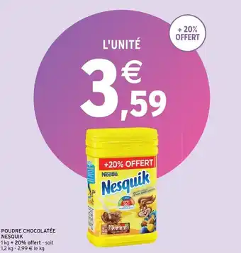 Intermarché Poudre chocolatée nesquik offre