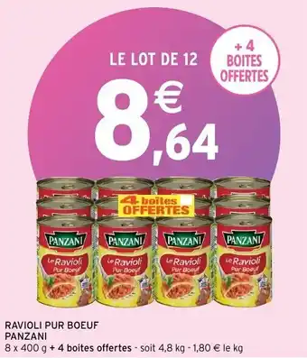 Intermarché Ravioli pur bœuf panzani offre