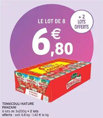 Intermarché Tomacouli nature panzani offre