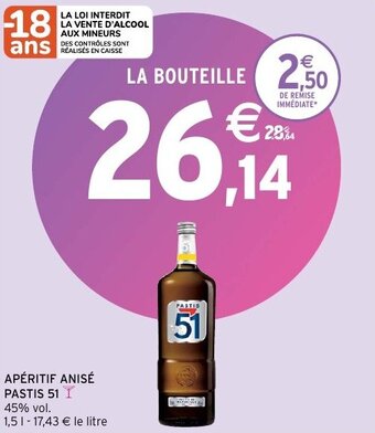 Intermarché Apéritif anisé pastis 51 offre